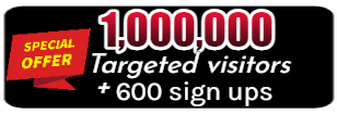 (image for) 1 Million targeted visitors + 200 sign ups