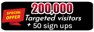 (image for) 200k targeted visitors + 50 sign ups